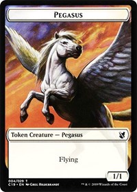 Pegasus // Human Double-Sided Token, Commander 2019