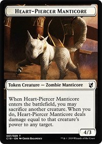 Heart-Piercer Manticore // Dragon Double-Sided Token, Commander 2019