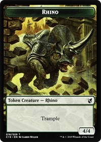 Rhino // Egg Double-sided Token, Commander 2019
