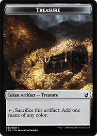 Treasure // Human Double-Sided Token, Commander 2019