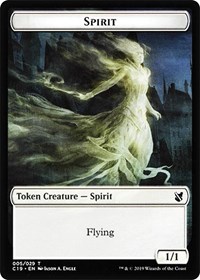 Spirit // Human Double-Sided Token, Commander 2019