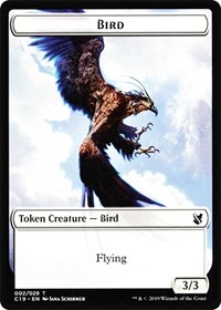 Bird (002) // Sculpture Double-Sided Token, Commander 2019