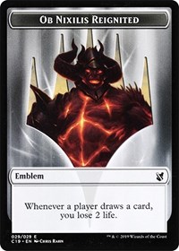 Emblem - Ob Nixilis Reignited // Zombie (010) Double-Sided Token, Commander 2019