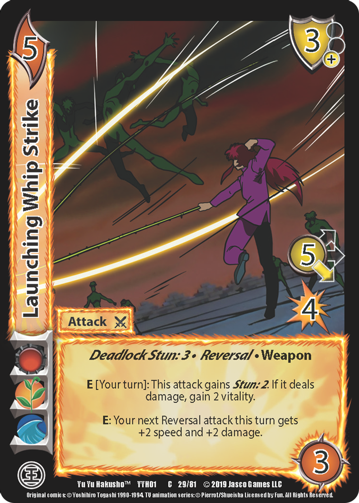 Launching Whip Strike, Standard, front