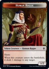 Human Rogue // Food (018) Double-Sided Token, Throne of Eldraine
