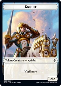 Knight // Food (018) Double-Sided Token, Throne of Eldraine