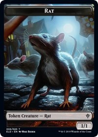 Rat // Food (018) Double-Sided Token, Throne of Eldraine