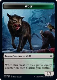 Wolf // Food (018) Double-Sided Token, Throne of Eldraine