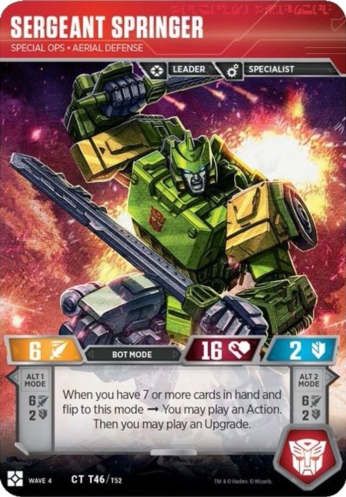 Sergeant Springer - Special Ops Aerial Defense, Foil, front