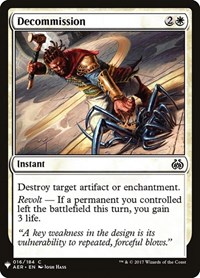 Decommission, The List Reprints