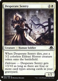 Desperate Sentry, The List Reprints