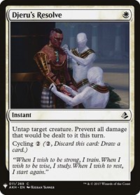 Djeru's Resolve, The List Reprints