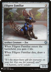 Filigree Familiar, The List Reprints