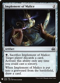 Implement of Malice, The List Reprints