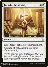 Forsake the Worldly, The List Reprints