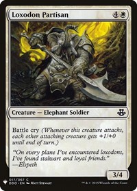 Loxodon Partisan, The List Reprints