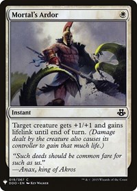 Mortal's Ardor, The List Reprints