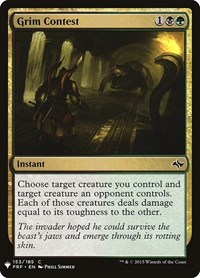 Grim Contest, The List Reprints