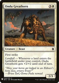 Ondu Greathorn, The List Reprints
