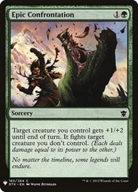 Epic Confrontation, The List Reprints