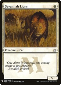 Savannah Lions, The List Reprints