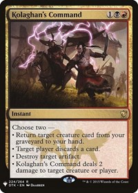 Kolaghan's Command, The List Reprints