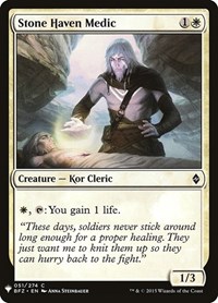 Stone Haven Medic, The List Reprints