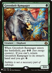 Greenbelt Rampager, The List Reprints