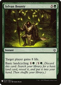 Sylvan Bounty, The List Reprints