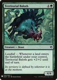 Territorial Baloth, The List Reprints