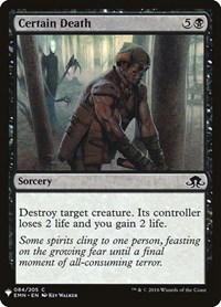 Certain Death, The List Reprints
