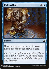 Call to Heel, The List Reprints