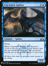 Citywatch Sphinx, The List Reprints