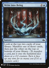 Write into Being, The List Reprints