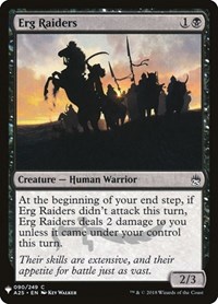 Erg Raiders, The List Reprints