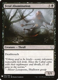 Feral Abomination, The List Reprints