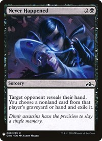 Never Happened, The List Reprints