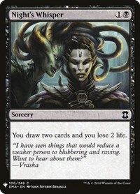 Night's Whisper, The List Reprints