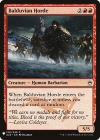 Balduvian Horde, The List Reprints