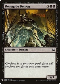 Renegade Demon, The List Reprints