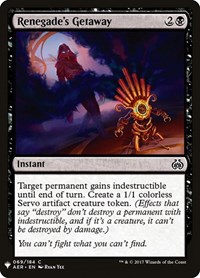 Renegade's Getaway, The List Reprints