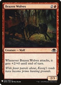 Brazen Wolves, The List Reprints