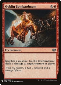 Goblin Bombardment (DDN), The List Reprints