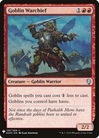 Goblin Warchief (DOM), The List Reprints