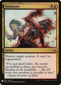Terminate (CMA), The List Reprints