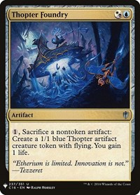 Thopter Foundry (C16), The List Reprints