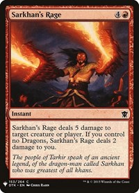 Sarkhan's Rage, The List Reprints