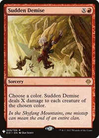 Sudden Demise, The List Reprints