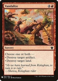 Vandalize, The List Reprints