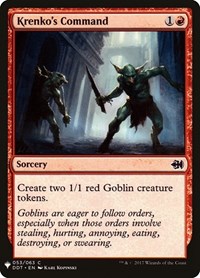 Krenko's Command (DDT), The List Reprints